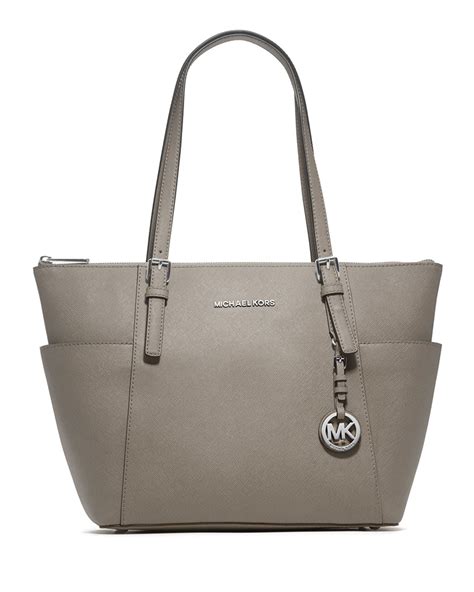 michael kors jet set chain tote pearl grey|Michael Kors jet set girls.